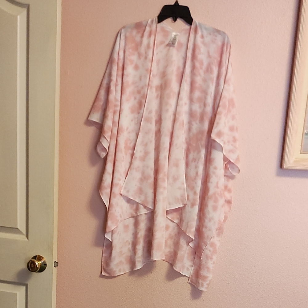 Pink Tie-Dye Kimono Cardigan